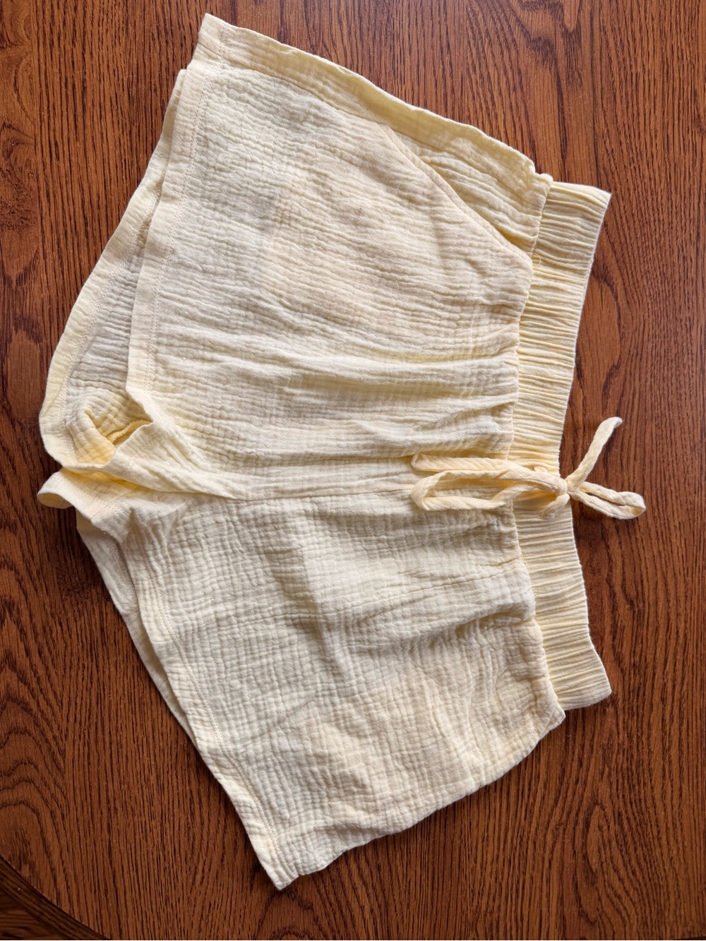 Light Yellow Women's Cotton Pullover Shorts